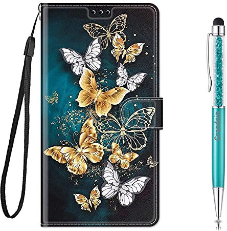 Grandoin Coque pour Xiaomi Redmi Note 8, Mode Créatif Effet Bookstyle Désign Étui de Protection Housse en PU Cuir avec Portefeuille Fermeture Magnétique Fentes pour Cartes (Papillon 3)