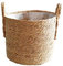 FOUTP Diamètre de 20 cm/27 cm/30 cm panier de jardinière en herbe de mer, couvercle de pot de plante tissé à la main avec doublure en plastique étanche pour la décoration de la maison de balcon (27cm)