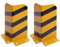 2er-Set Rammschutz HWC-J50, Anfahrschutz Eckschutz, mit Bolzenanker Metall L-Form 40x18cm gelb-schwarz