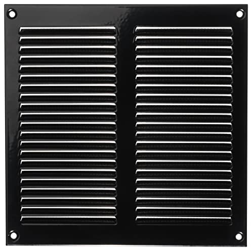 200x200mm Griglie D'Aerazione/Ventilazione in Metallo - Nera Griglia D'aria con Rete Anti Insetti