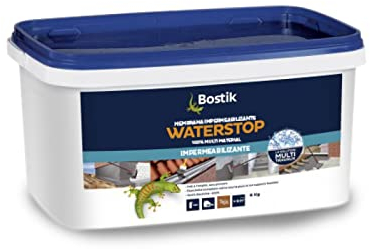 BOSTIK Waterstop Impermeabilizante de Reparación Teja - Estanqueidad Inmediata, Superficies Húmedas o Secas, sin Imprimación, Multimaterial, Fácil de Aplicar, Interior y Exterior, Bote 6 kg