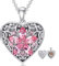 Dorunmo Medaillon Herz Kette Sterling Silber Foto Anhänger Amulett Kette Blume Foto Medaillon Halskette Foto Bilder Amulett Geburtstag Muttertags Geschenke für Damen Mutter Tochter