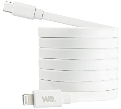 WE Câble USB-C/Lightning mâle/mâle Plat 1m - Blanc