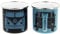 BRISA VW Collection - Volkswagen Set di 2 tazze in metallo smaltato da tè, caffè, latte, cappuccino, Campervan Bus T1 design 350 ml x2 (Nero & Azzurro Scuro)