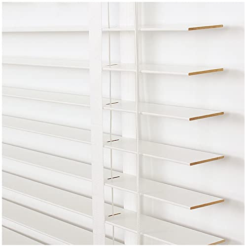 DLLY Venezianische Jalousie, Jalousien Aus Massivholz Für Fenster, Horizontale Jalousette Für Innen Und Außen, Jalousi Aus Natürlichem Holz, Lichtfilterung Rollos, Weiß,100x120cm/39.5 * 47in