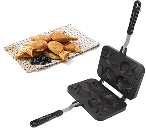 Taiyaki Moule à Gâteau en Forme de Poisson, Moule à Gâteau en Forme de Poisson en Alliage D'aluminium Antiadhésif Taiyaki Double Moule à Pâtisserie, Moule à Gaufres pour la Maison, Bricolage, Cuisine,