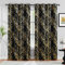 FMFUNCTEX Schwarz Gold Blickdichte Vorhänge Metallic Zweig Muster Verdunkelungsvorhänge mit Ösen Thermovorhang Hitzeschutz Gardinen für Wohnzimmer Schlafzimmer 2er Set, 225 x 132 cm (H x B)