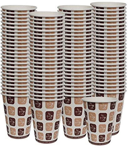 1ABOVE 100 PK 8oz Strong Disposable Hot and Cold Drink Paper Cups, 100% Natural and Recyclable Coffee and Tea Cups for Picnic, Camping, Traveling and Party (2)