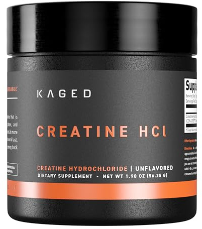 Kaged Creatine HCl Powder, Unflavored, Muscle Building and Recovery Supplement, Patented Formula, Highly Soluble Powder, 75 Servings
