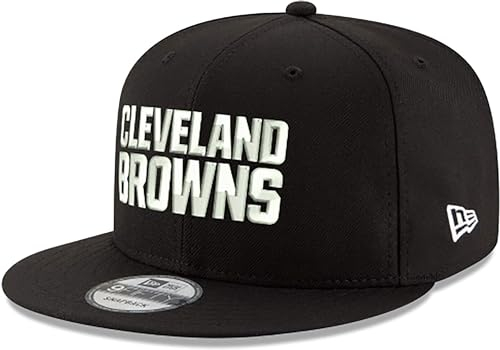 New Era NFL 9FIFTY Black White Adjustable Snapback Hat Cap One Size Fits All (Cleveland Browns), Schwarz, Einheitsgröße