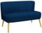 HOMCOM 2-Sitzer Stoffsofa Polstersofa Doppelsofa Sitzmöbel Loungesofa Holz Samtartiges Polyster Schaumstoff Blau 117 x 56,5 x 77 cm