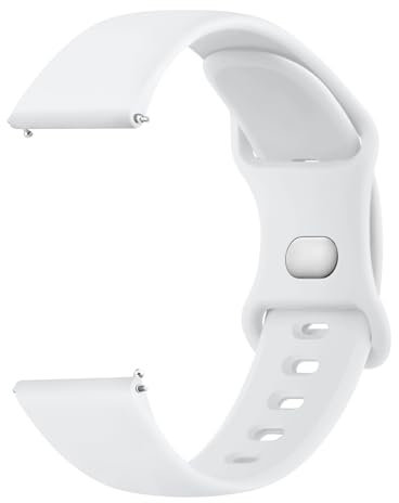 Mugust Correa para 20mm Reloj Inteligente Smartwatch,Liberación Rápida de Silicona Sport Suave Pulseras de Repuesto para 20mm Reloj para Hombre y Mujer(Blanco)
