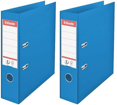Esselte A4 Lever Arch File, Blue, 72mm Spine, Plastic, Vivida Range, 624067 (Pack of 2)