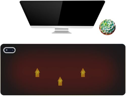 HZXINWANG Grand Tapis de Souris Chauffant pour Bureau, 80 x 33 cm, 5 réglages de la température pour la Maison, Le Bureau et Les Jeux (Noir)