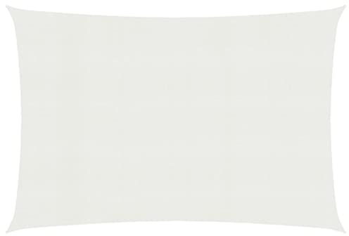 Woiinea Sonnensegel für den Garten, 8 x 5 m, HDPE, atmungsaktiv, rechteckig, winddicht, UV-beständig, Sonnensegel in verschiedenen Außenbereichen, Terrasse weiß