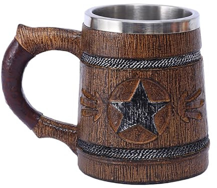 Generisch Jarra de cerveza de madera, 600 ml, barriles de madera, jarras de cerveza, vasos en de cubo, jarra de cerveza en de barril, accesorios de bar vintage para familias, fiestas