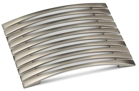 Handle & Home 10 Pack 160mm Brushed Nickel Cabinet Handle Slim Bow Curved Cupboard Door Drawer Pull