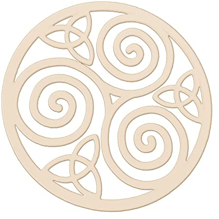 FLCPJGV Wandskulptur Aus Holz mit Als Anhänger für Yoga, Hochzeitsdekoration, Triskele-Knoten