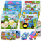 GZLCEU 12 STK 16×11cm Puzzle, Holz Kinderpuzzle Mini-Puzzle Kinder mit 3 STK Box für Kinder, Jungen, Mädchen Puzzle ab 3 4 5 Jahren(Jeweils 4 STK in 3 Stilen)