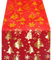 Tischläufer Weihnachten Rot, Tischläufer Weihnachten Rolle mit Gold Weihnachtsbaummuster, 28CM x 500CM, Organza Tischband Glänzend Tischdeko, für Weihnachten, Silvester, Adventszeit, Ramadan