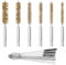Bamyli Bore Brush Set,6 Pieces Stainless Steel Bore Brushes + 15 Pcs Cleaning Needles Nylon Brushes Tools with 1/4inch Hex Shank Handle for Cleaning Rust,Auto,Corrosion,Tubes Holes (Yellow)