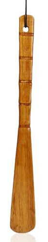 Axinost - bois Chausse-pied avec corde suspendue(32cm),chausse-pied à long manche,Chausse-pied en bois de chêne,parfait pour Hommes Femmes Enfants(bois frais)
