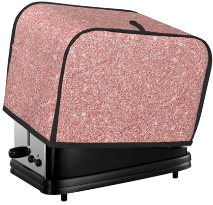 Kuilepa Oven Cover Kitchen Bread Machine Protector,2 Slice Toaster Cover For Home,Kitchen Small Appliance-Rose Gold Glitter