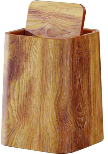 Poubelle À Grains De Bois, Corbeille À Déchets De Ferme, Poubelle Rétro, Poubelle pour Maison, Le Bureau, Le Salon, L'hôtel, Salle De Bain