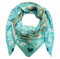 XL Dreieck Strickschal Herz Leopard Frühling Schal 100% Baumwolle Made in Italy Fashion Tuch Dreieckschal Stola Herbst Frühling Tuch Leo Love is Love Happy (Türkis)