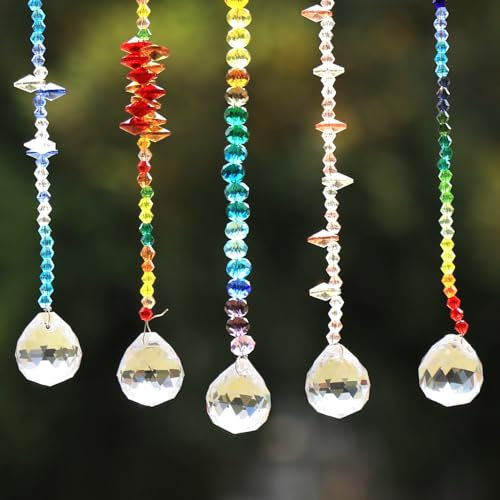QWORK 12 Stück Kristall-Sonnenfänger, K9-Kristall, dekorative Kristallanhänger, für Haus, Garten