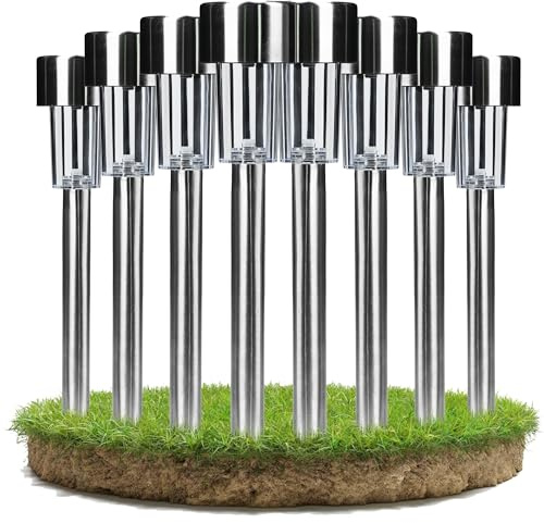 Solarleuchten für Außen, [8 Stück] Solarlampen Garten Außen Kaltes Weiß,IP44 Wasserdicht Kabellos LED Gartenleuchten für Garten,Balkon,Auffahrt,Weg, Bäume,Rasen, Sträucher