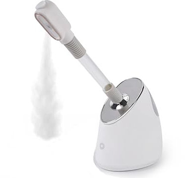 QraraZL Vaporisateur facial extensible, humidificateur à chaud pour un nettoyage en profondeur de la peau, Vaporisateur facial nano ionique pour le spa facial, Arroseur rotatif à 360 degrés