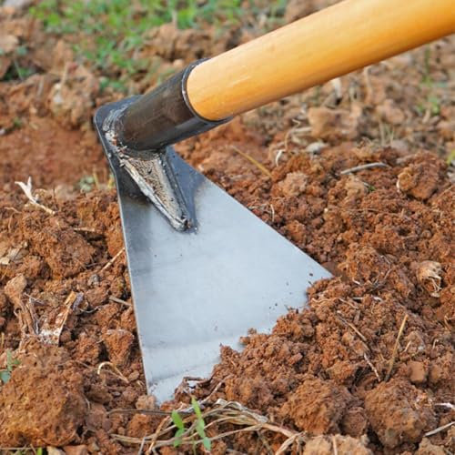 Zappa da giardino in acciaio resistente, zappa da giardino per diserbo, pala in acciaio resistente, zappa regolabile, con manico lungo, per giardinaggio domestico, piantare e diserbo