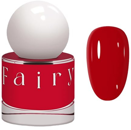 Red Nail Polish - Red Nail Varnish Quick Dry - Long Lasting Breathable Bright Nail Polish - Glossy Water Based Burgundy Nail Varnish - No Need Cure Chip Resistant for Women DIY Manicure