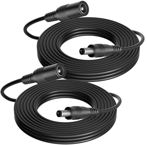 2M DC Verlängerungskabel,Sanicata DC 5,5mm x 2,1mm Netzteil Adapter Verlängerung Kabel,12V Buchse auf Stecker Power Stromkabel Kompatibel mit CCTV Überwachungskamera, IP-Netzwerkkamera, DVRs NVR usw