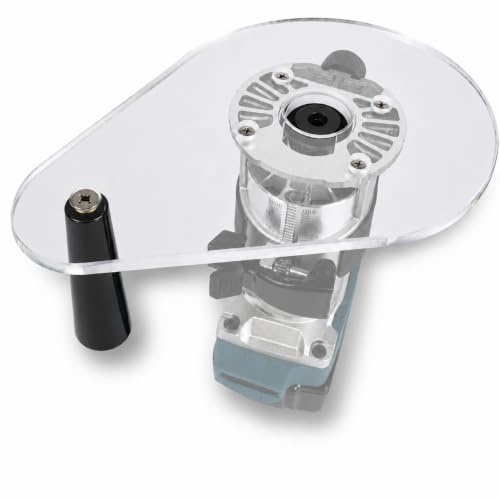 6 x 9 Clear Acrylic Router Base Plate, Compatible with Makita RT0701C & XTR01Z Compact Router, 3/8 Thick Pre-Drilled Single Grip Sub Base for Precision Woodworking and Edge Trimming