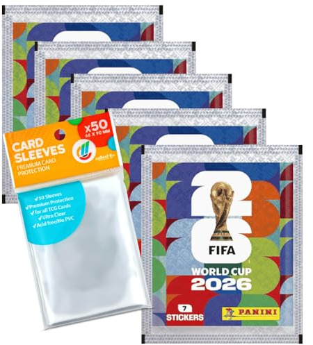 WM 2026 Sticker - 5 Tüten + Exklusive Collect-it Hüllen (Eigenmarke Bundle)
