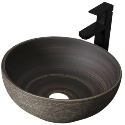 Bagno Lavabo Lavandino da appoggio rotondo in ceramica for esterni e interni, for bagno, vintage, for patio, lavabo singolo