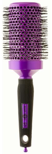 Head Jog 91 Purple Radial Brush. Ceramic Coating Barrel with Nylon Bristle & Rubber Handle. Lightweight & Durable Hair Brush for Hairdressing. Reduce Frizz for Healthy Looking Hair. (60mm)