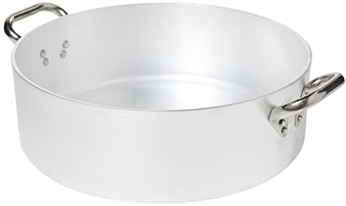 Pentole Agnelli ALMR110636 Casseruola Cilindrica, Bassa con 2 Manici in Acciaio Inossidabile, Argento, 36 cm, 1 Pezzo