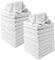 Microfibre Cleaning Cloths, 40cm x 30cm - Pack of 20, White Cloths, Machine Washable, Polishing, Waxing & Dusting Cloth, Lint-Free, Kitchen Towel, Car Cleaning, Microfiber