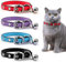 Luniquz PU Leder Crystal Haustier Halsband Katzenhalsband Kleinhundehalsband Gürtel Halsband mit Schelle Schmuck für Katzen/Kleinhunde/klein Haustier - violett XS 7-9