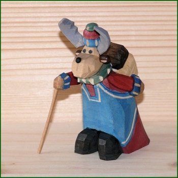 Rudolphs Schatzkiste Holzfigur Weihnachtsdeko Elch Buschweibl Höhe ca 9 cm NEU