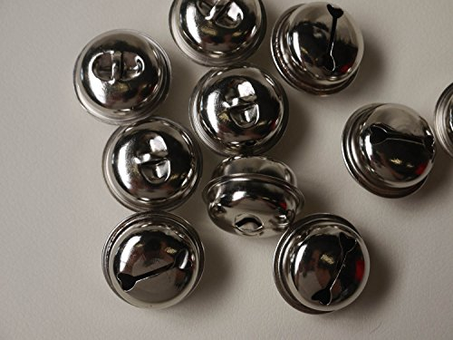 10x Glöckchen Glocke 32mm Schellen mit Öse (Silber)