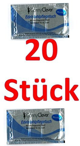 Edelstahlpflegetuch Mikrofasertuch 16x20 cm mit Anti-Fingerprint Effekt, Made in Germany, 20 Stück