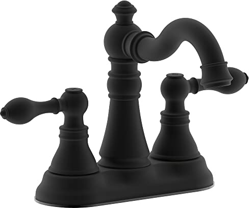 derengge Zweigriff Bad Wasserhahn mit Pop-Up-Drain Montage, CupC NSF ab1953 bleifrei matte black