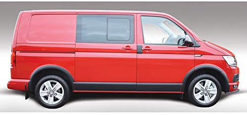 RGM Satz Seitenpanele kompatibel mit Volkswagen Transporter T5 2003-2015 & T6 2015- Langer Radstand & Doppel Schiebetür - Schwarz