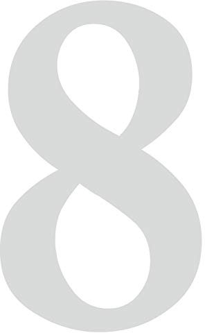 Zahlen-Aufkleber Nr. 8 in silber I Höhe 5 cm I selbstklebende Haus-Nummer, Ziffer zum Aufkleben für Außen, Briefkasten, Tür I wetterfest I kfz_478_8