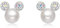 Ailin & Co. Lucky Mickey Mouse Pearl Earrings 925 Sterling Silver Stud Earrings for ladies women girls children (White)