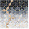 Tapete selbstklebend - Blau Weiß goldene Geometrie - Vliestapete 192 x 192cm